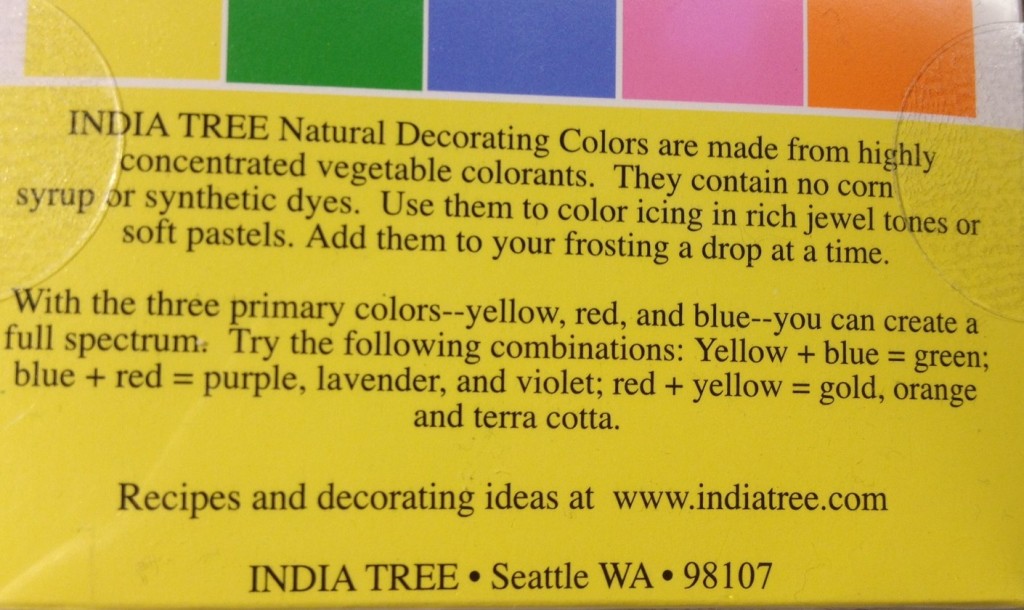 India Tree Food Coloring Chart