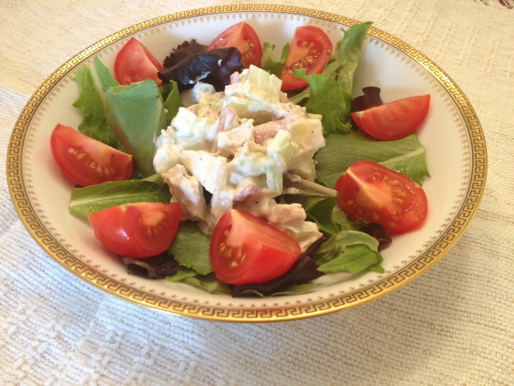 vegan chick'n salad made with Beyond Meat