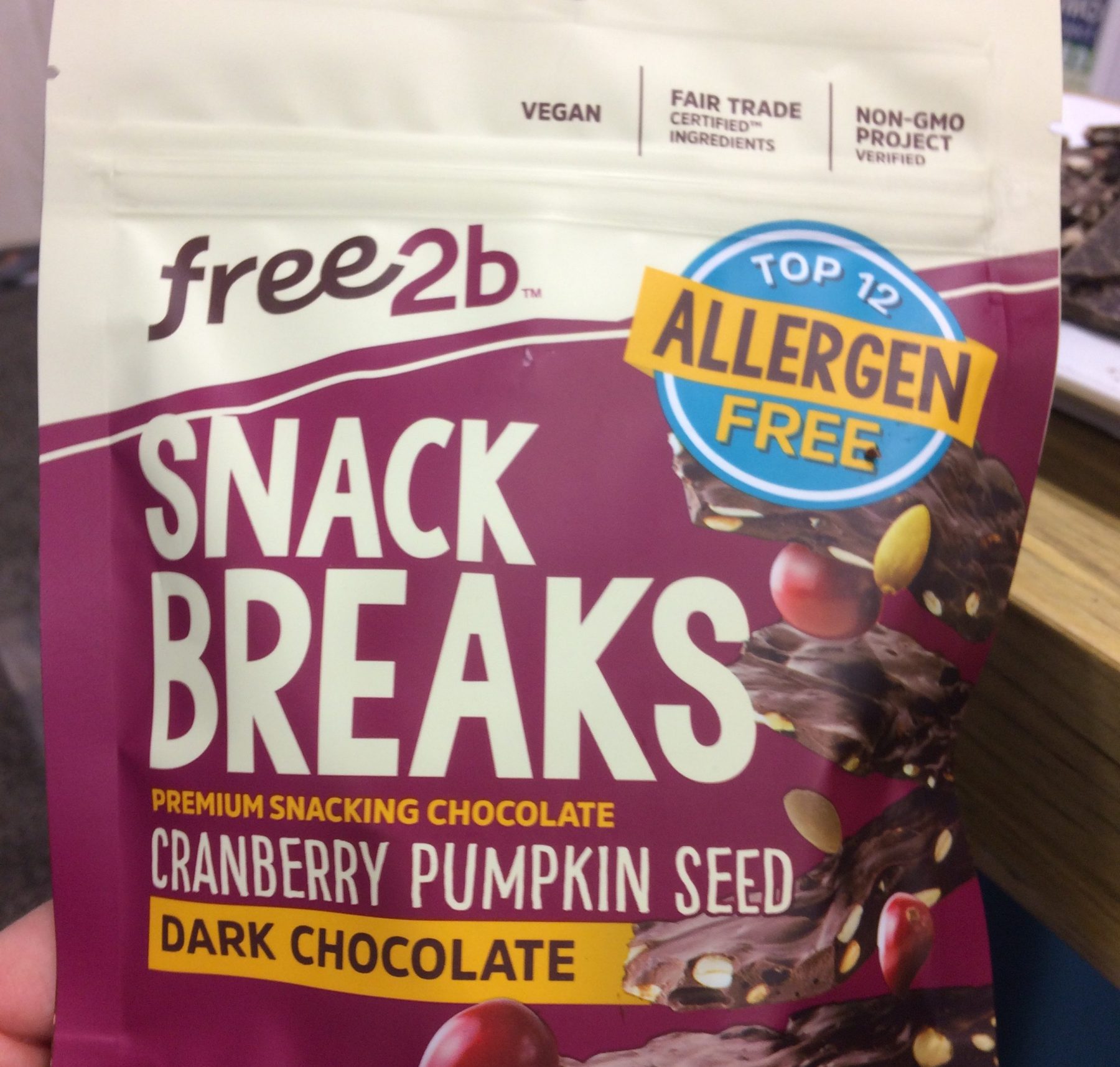 Free2b Foods Snack Breaks – Vegan Snacking Chocolate