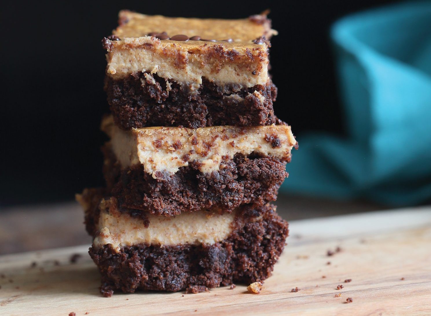 Almond Butter Cheesecake Brownie Bars