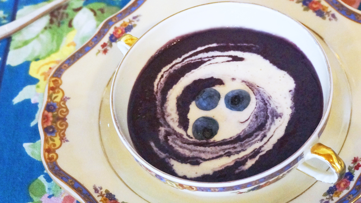 Blueberry Soup with Cashew Cream
