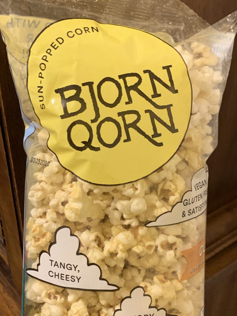 Bjorn Qorn vegan cheese popcorn